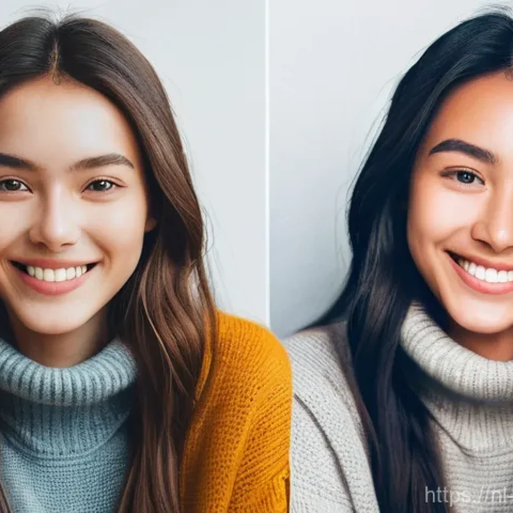 진정성을 위한 나의 스토리 공유하기 - **"Authentic vs. Filtered Reality"**: A split image contrasting two versions of a young woman (mid-2...